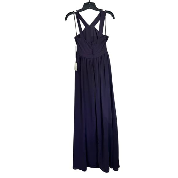 Lulus Purple Chiffon Maxi Dress Formal Evening Gown Bridesmaid Prom NWT Sz S - Picture 2 of 6
